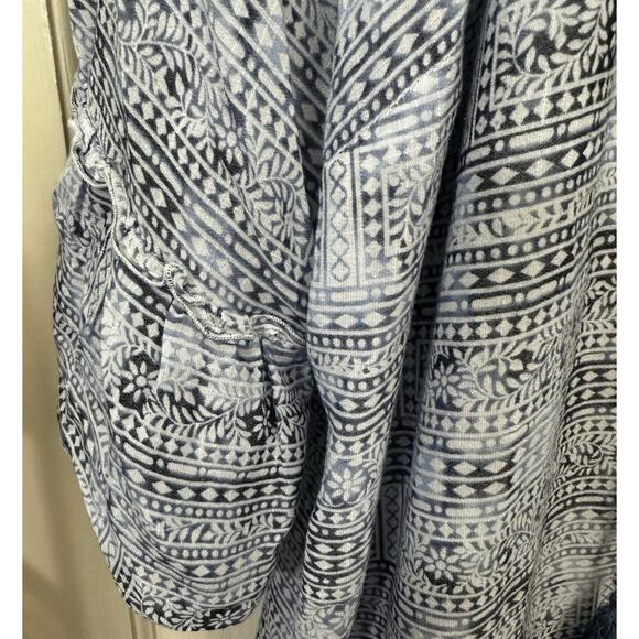 Catherines Womens Top 3X Blouse Blue Tasseled Floral Embroidered Boho Peasant - Picture 5 of 7